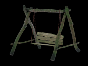 Old wooden swing Modèle 3D