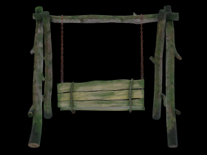 Old wooden swing Modèle 3D