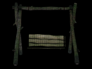 Old wooden swing Modèle 3D