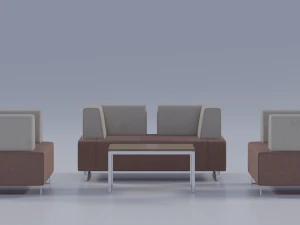 コーヒーテーブル付きソファ 3Dモデル