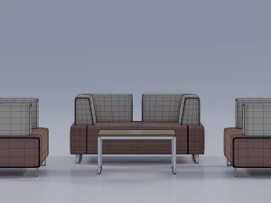 Sofa with coffee table 3D Model
