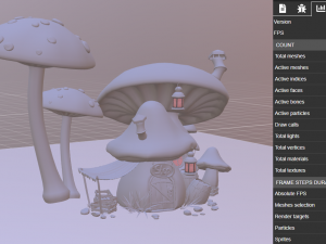Mushroomhouse subdivision and low poly Model 3D