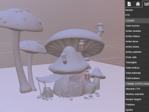 Mushroomhouse subdivision and low poly 3D Model