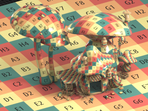 Mushroomhouse subdivision and low poly Model 3D
