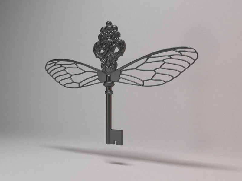 DRAGONFLY KEY HAIRCLIP 3D Print Model .c4d .max .obj .3ds .fbx .stl .blend 