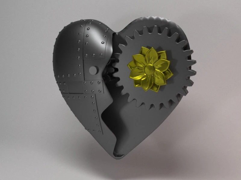 HEART IRON 3D Print Model .c4d .max .obj .3ds .fbx .stl .blend