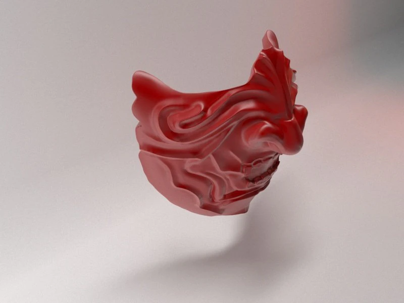 Samurai Mask 3D Print Model .c4d .max .obj .3ds .fbx .stl .blend 