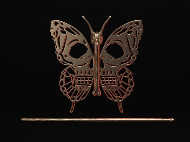 SKULL BUTTERFLY 3D 프린트 모델 .c4d .max .obj .3ds .fbx .stl .blend