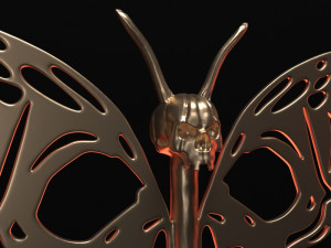SKULL BUTTERFLY 3D 프린트 모델