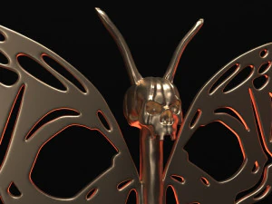 SKULL BUTTERFLY 3D Print Model