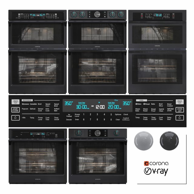 Samsung MicrowaveOven S02 3D Модель .c4d .max .obj .3ds .fbx .stl .blend 