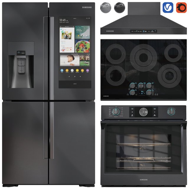 Appliance Collection Samsung V04 3D Model .c4d .max .obj .3ds .fbx .stl .blend 