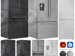 Bosch Buzdolapları Set01 3D Model