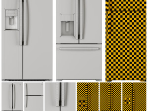 GE Refrigerator Set01 3D Model