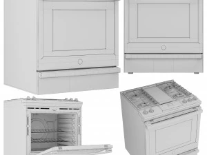 GE Gas Range 30SlideIn 3D Model