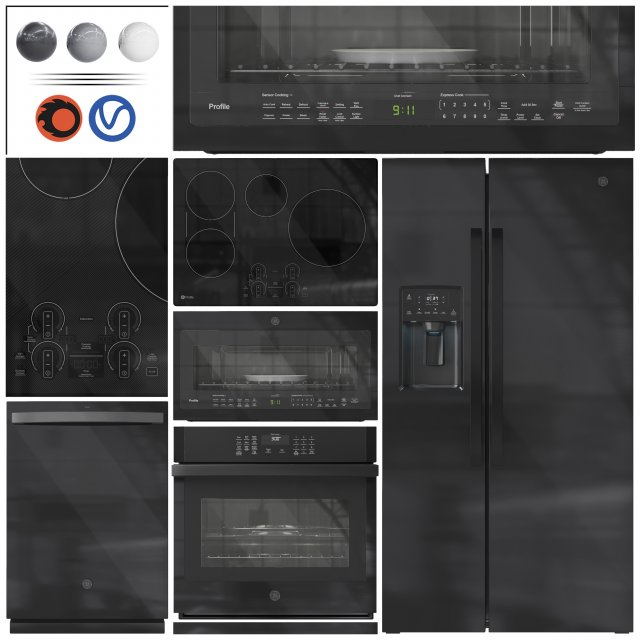 GE Appliance Collection Set 01 Modèle 3D .c4d .max .obj .3ds .fbx .stl .blend 