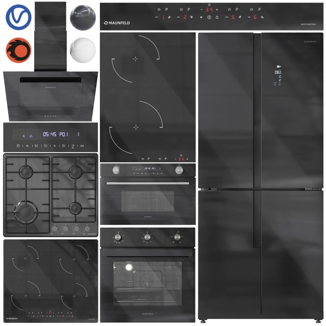 Maunfeld Appliance Collection Set 01 Model 3D .c4d .max .obj .3ds .fbx .stl .blend