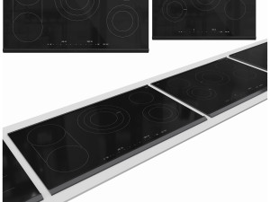 Bosch Induction Electric Hob Set 01 3D Model
