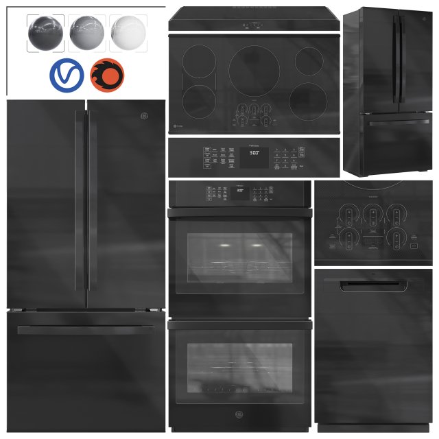 GE Appliance Collection Set 02 Modèle 3D .c4d .max .obj .3ds .fbx .stl .blend 