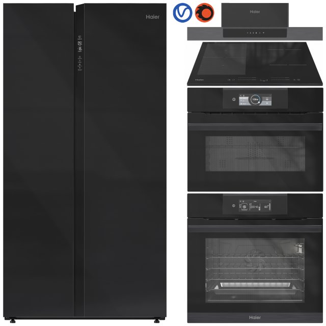 Haier Appliance Collection Set02 3D Модель .c4d .max .obj .3ds .fbx .stl .blend 