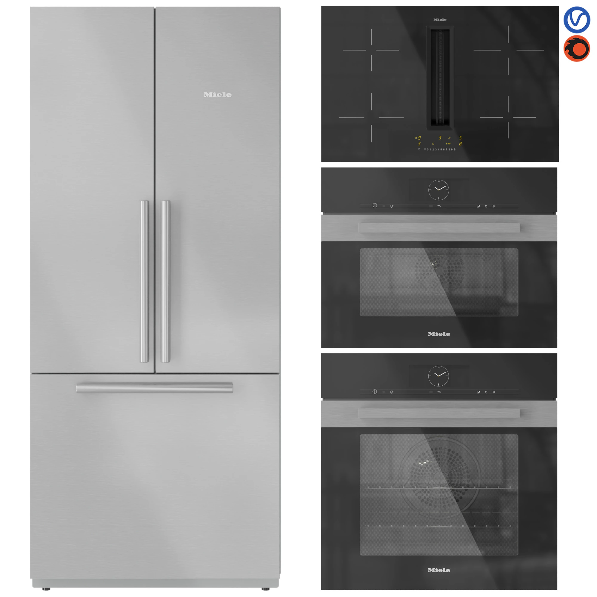 Miele Appliance Collection Set 02 3D Model .c4d .max .obj .3ds .fbx .stl .blend