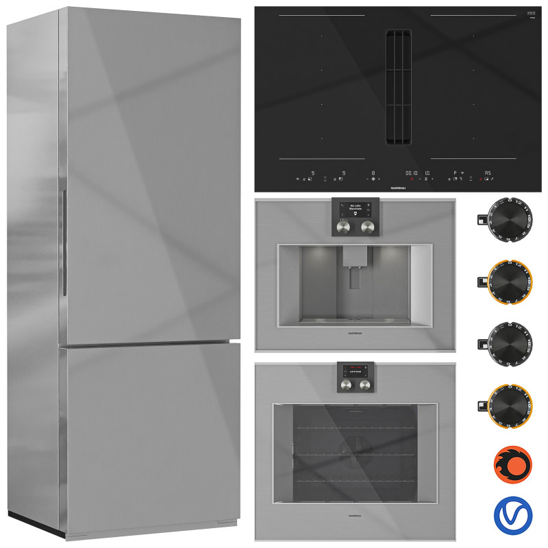 Gaggenau Appliance Collection Set 01 3D Model .c4d .max .obj .3ds .fbx .stl .blend 