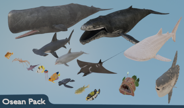 Osean Pack 3D Model .c4d .max .obj .3ds .fbx .stl .blend 
