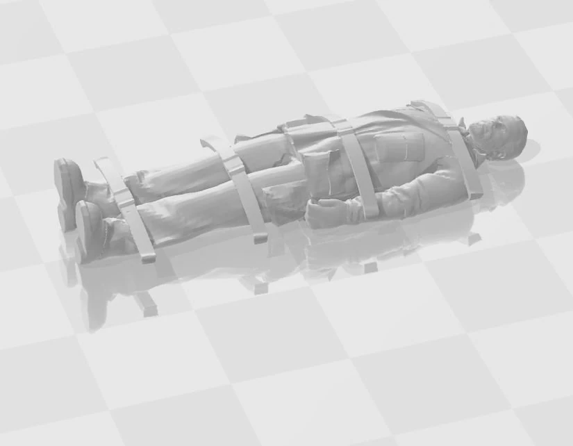Mountain rescuer - victim on a stretcher - printable 3D Print Model .c4d .max .obj .3ds .fbx .stl .blend 