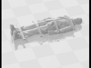 Mountain rescuer - victim on a stretcher - printable 3D 打印模型