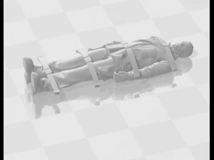山岳救助者 - 担架上の犠牲者 - 印刷可能 3Dプリントモデル