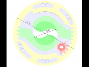 3DP2BLROD20A-3D Printable Iris mechanism Modello di stampa 3D