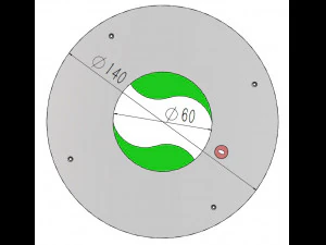 3DP2BLROD60A-Mecanismo de iris imprimible en 3D Modelo de impresión 3D