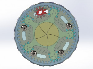 3D Printable Planetary Gear Type Iris Diaphragm -5 Blades-D64d23 3Dプリントモデル