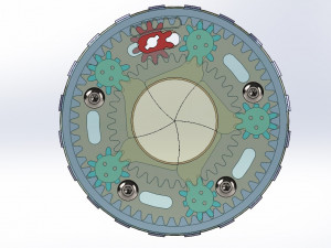 3D Printable Planetary Gear Type Iris Diaphragm -5 Blades-D64d23 3Dプリントモデル