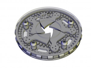 3D Printable Planetary Gear Type Iris Diaphragm -5 Blades-D64d23 3Dプリントモデル