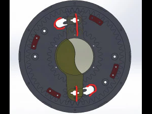 Laser cut planetary gear type mechanical iris-2 leaf-D130d43 3D Print Model