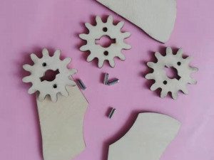 Laser cut planetary gear type mechanical iris-3 leaf-D130d43 Modello di stampa 3D
