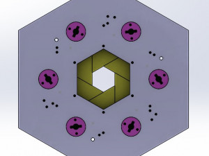 Sliding Iris Mechanism For laser cutting-6 blades Model do druku 3D