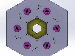 Mecanismo de iris deslizante para corte por l&aacute;ser-6 cuchillas Modelo de impresión 3D