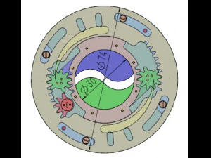 LS2BLROD30A-Mecanismo Tai Chi para corte l&aacute;ser Modelo de impresión 3D