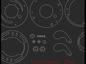 LS2BLROD30A-Tai Chi Mechanism for laser cut 3D Baskı Modeli