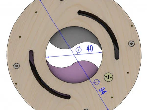 LS2BLROD40A-Mecanismo Tai Chi para corte l&aacute;ser Modelo de impresión 3D
