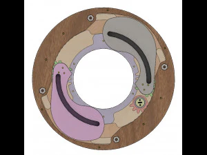 LS2BLROD40A-Mecanismo Tai Chi para corte l&aacute;ser Modelo de impresión 3D