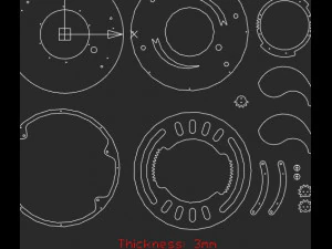 LS2BLROD50A-Tai Chi Mechanism for laser cut 3D Print Model