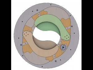 LS2BLROD90A-Tai Chi Mechanism for laser cut 3D Baskı Modeli