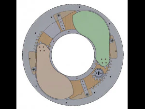 LS2BLROD90A-Tai Chi Mechanism for laser cut 3D Print Model