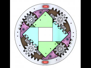 SL4BLSH40A-Laser Cut Square Hole Sliding Iris Diaphragm 3D Print Model