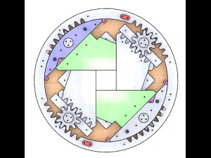 SL4BLSH80A-Laser Cut Square Hole Sliding Iris Diaphragm 3D Print Model