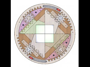 SL4BLSH80A-Laser Cut Square Hole Sliding Iris Diaphragm 3D Print Model