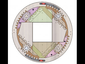 SL4BLSH100A-Laser Cut Square Hole Sliding Iris Diaphragm Modelo de impresión 3D